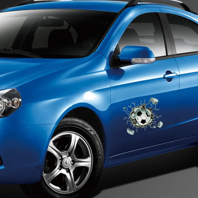 Car styling 3D Football Car Stickers 8.1" *7.4" Villent Soccer Stickers