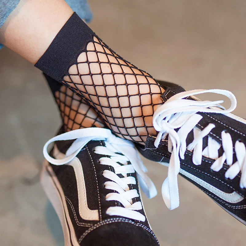 

2018 Mesh Chaussette femme Sexy Meia Sokken In The Net Fishnet Sock Kapron Paragraph Hollow Ankle Women's Socks Meias Calcetines
