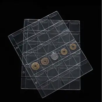

1pc coins album pages loose leaf sheet 30 pockets 3 hole coin collection 252x200mm