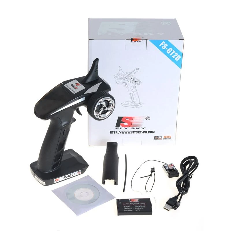 1pcs Flysky FS GT2B FS GT2B 2 4G 3CH Gun RC Transmitter Receiver W TX battery