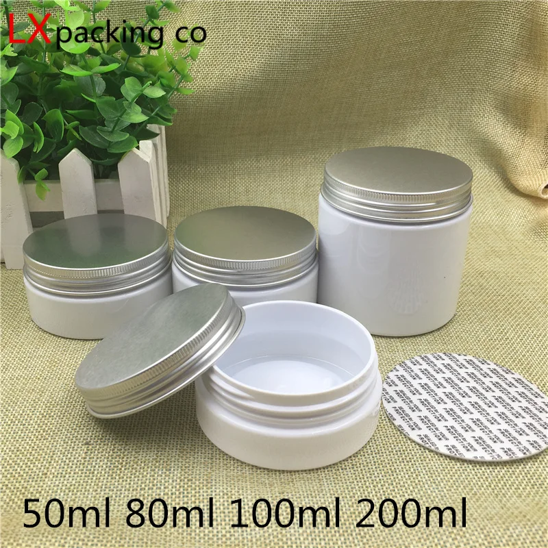 

30 PCS White Plastic Bottles 1 3 6 OZ Cosmetic Cream Packaging Container 50 80 100 200 ML Spice Candy Bank Wedding Honey Jar