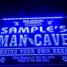 Dz034-имя персонализированные пользовательские Человек Пещера Футбол Бар Пиво Неоновый знак подвесной Знак Домашний Декор ремесла