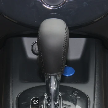 

Top Genuine leather gear stick shift knob cover For New Nissan versa AT Case ppc cpr pen case on shift lever pen cpr gear shift