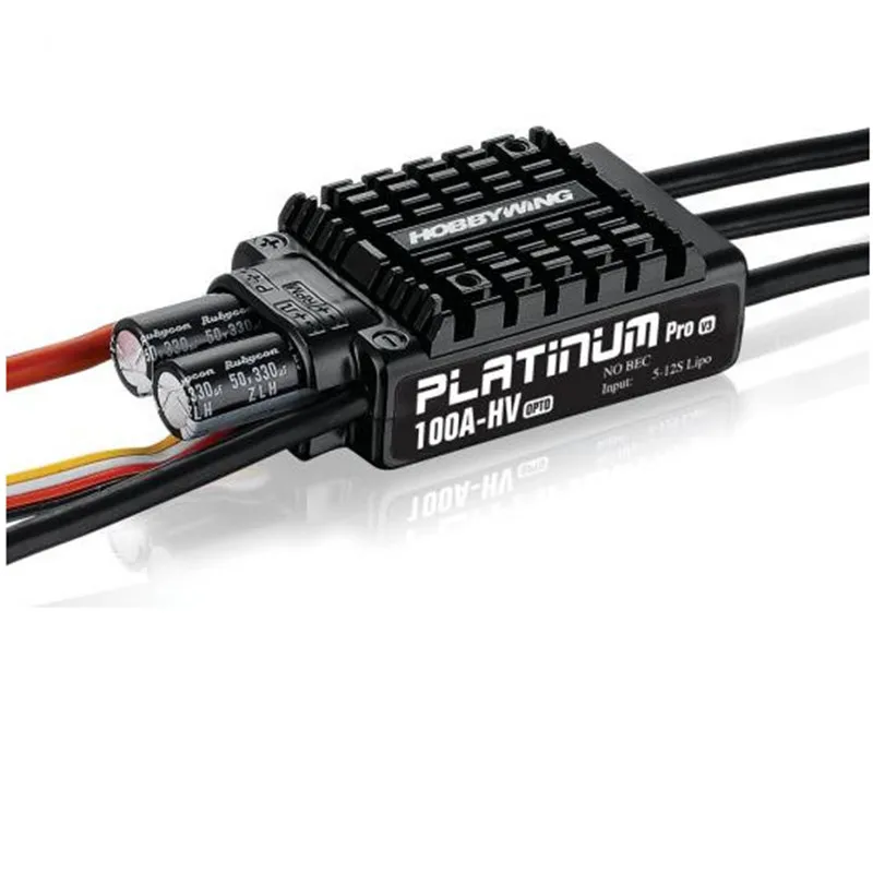 

Hobbywing Platinum HV V3 100A 5-12S Lipo No BEC Speed Controller Brushless ESC for RC Drone Helicopter