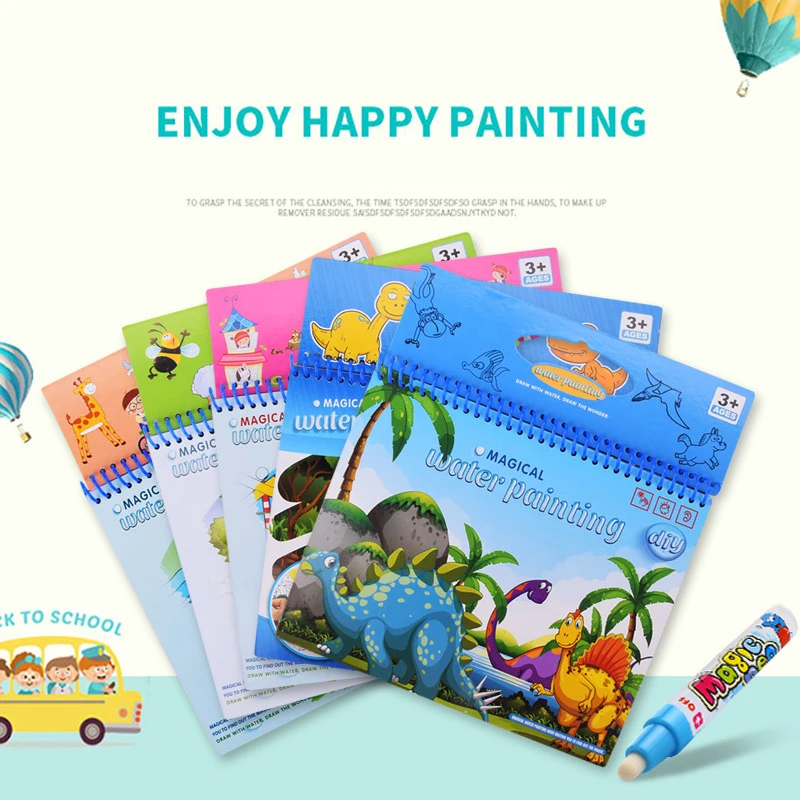 

Magic Water Drawing Book Zoo Animal Mickey Mouse Coloring Book Doodle Magic Pen Painting Drawing Board For Kids Educational Toys
