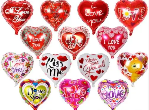 

100pcs Mix Design Heart Foil Balloons I love you Wedding decorations Air Ball kids Baby Shower Favors helium Balloon palloncini