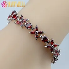 Сказочный Красный Гранат 925 пробы серебряный браслет здоровье модные украшения для женщин шкатулка для ювелирных изделий SL66