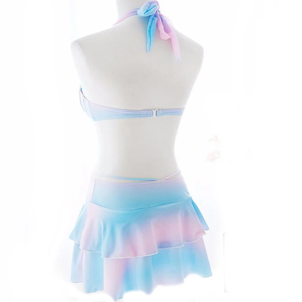 New Arrived Hot Summer Symphony Mermaid Shell Swimsuit Female Split Bikini Rainbow Color Sweety Japanese Fashion Bra Panties 3