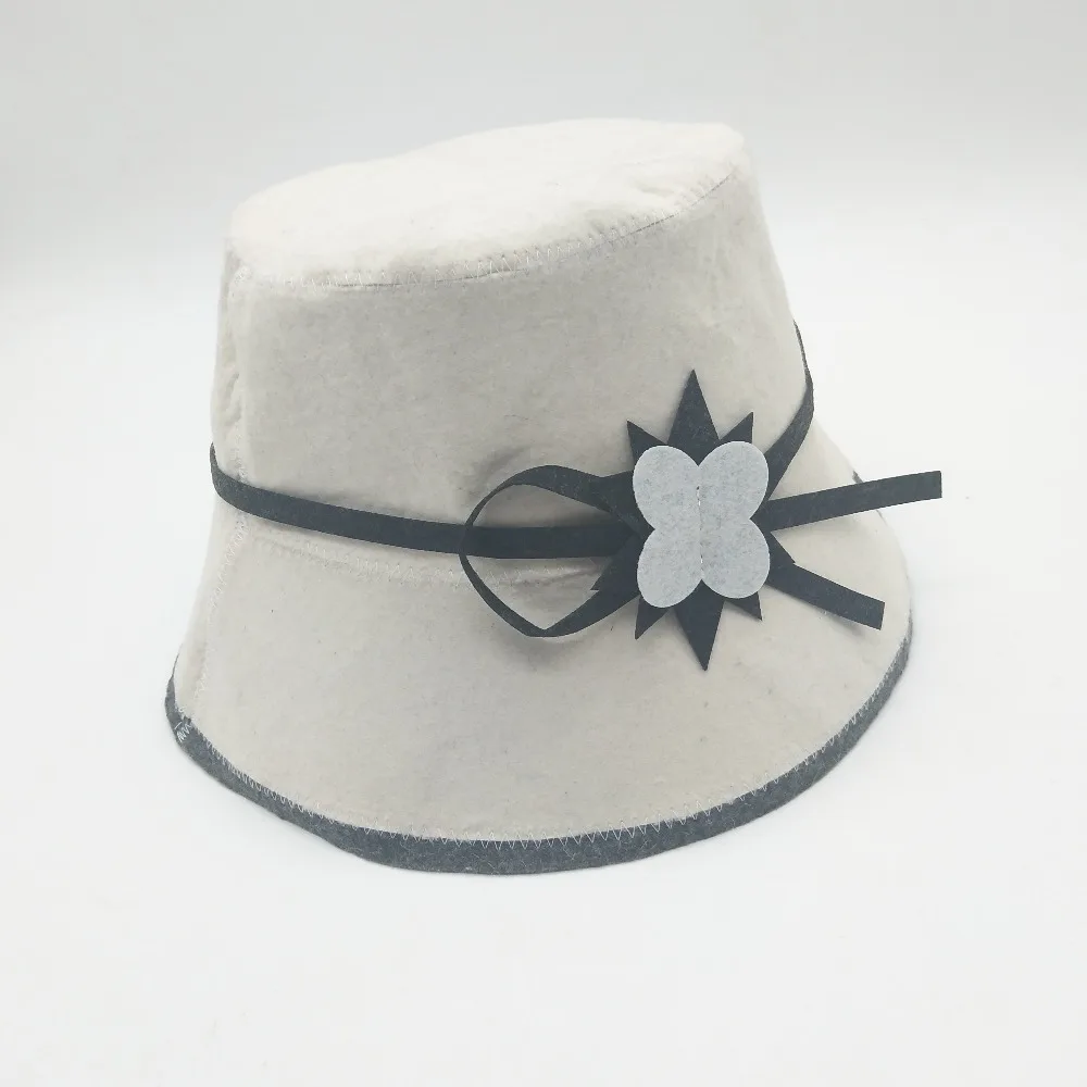 Sauna chapéu com pequeno projeto da flor (dois pcs/lot)