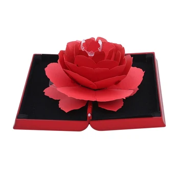 

New Arrival Women Unique Up Rose Wedding Engagement Rings Box Jewelry Storage Holder New Ring Storage Box 2020 Hot Sale