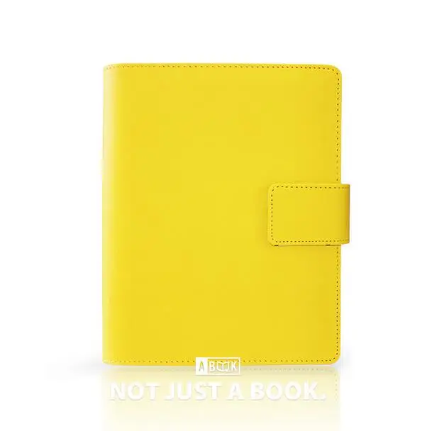 2017 Spiral journal bright yellow A5 A6 planner PU leather organizer books diary 80 pages free