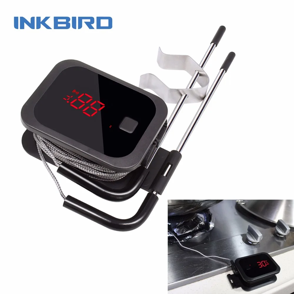 

CN RU Food Cooking Bluetooth Wireless BBQ Thermometer IBT-2X With Double Probes and Timer For Oven Meat Grill free app control