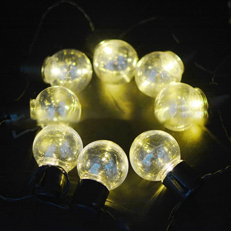 

3.5M 10 LED String Light Solar Powered Waterproof Ball Garland Vintage Chain Clear Bulb For Celebration Holiday Lamp Decor