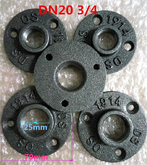 10 шт. чугунные фланцы DN20 G3/4 &quotID25MM OD70MM железа седло фланца железная труба фланец