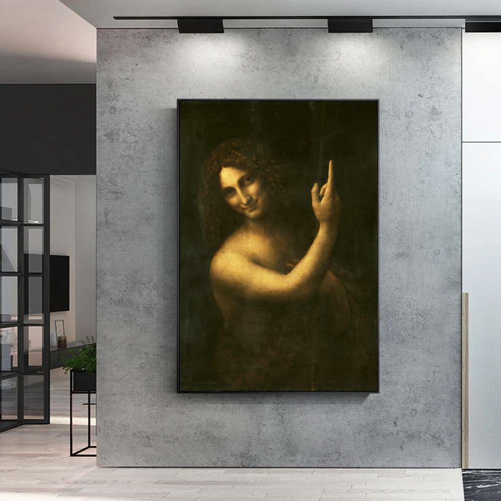 Картины на холсте с изображением святого Иоанна Крестителя репродукции знаменитые картины на холсте Leonardo Da Vinci домашний декор настенные художественные картины