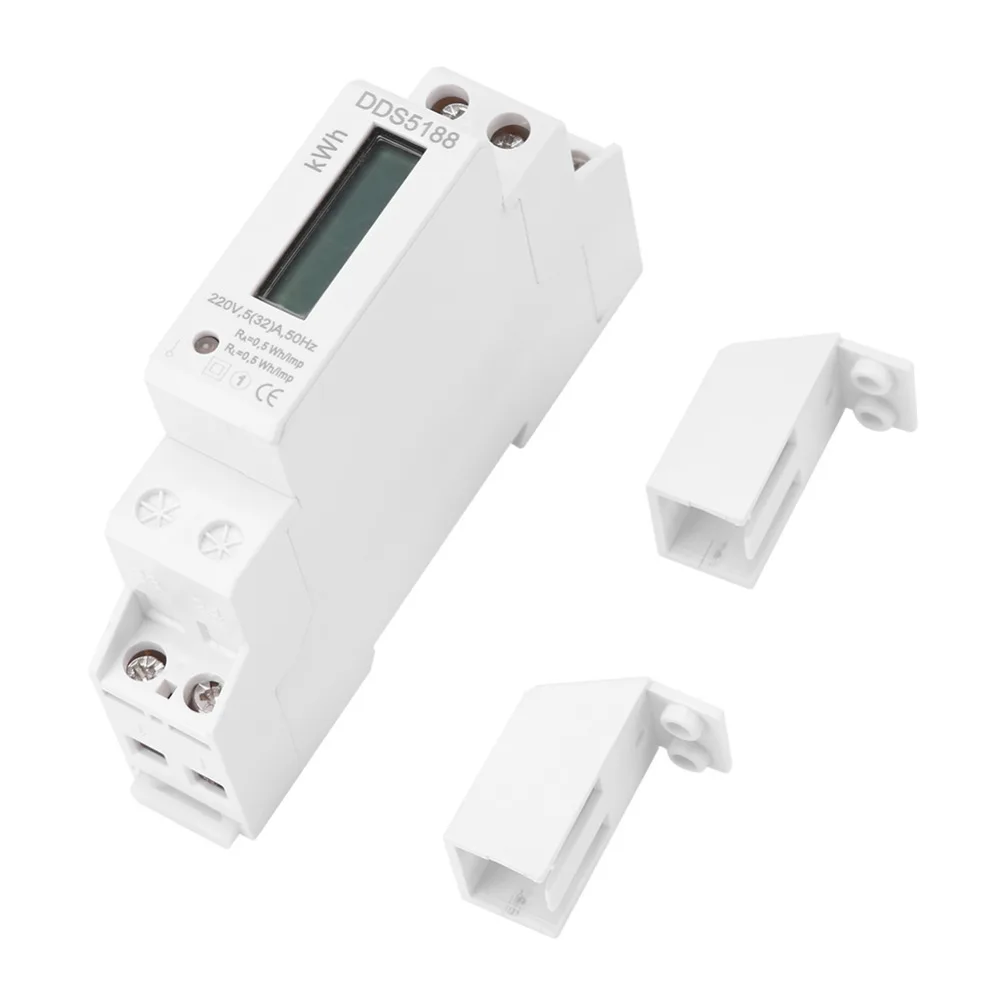 

Digital LCD 5-32A Energy Meters Single Phase DIN-Rail Electric Meter Electronic KWh Meter Measuring Tools AC 220V