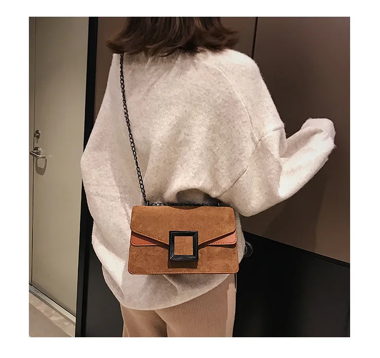 Модная женская квадратная сумка в стиле ретро, новинка, качественная матовая женская дизайнерская сумка из искусственной кожи, сумки на плечо с замком и цепочкой