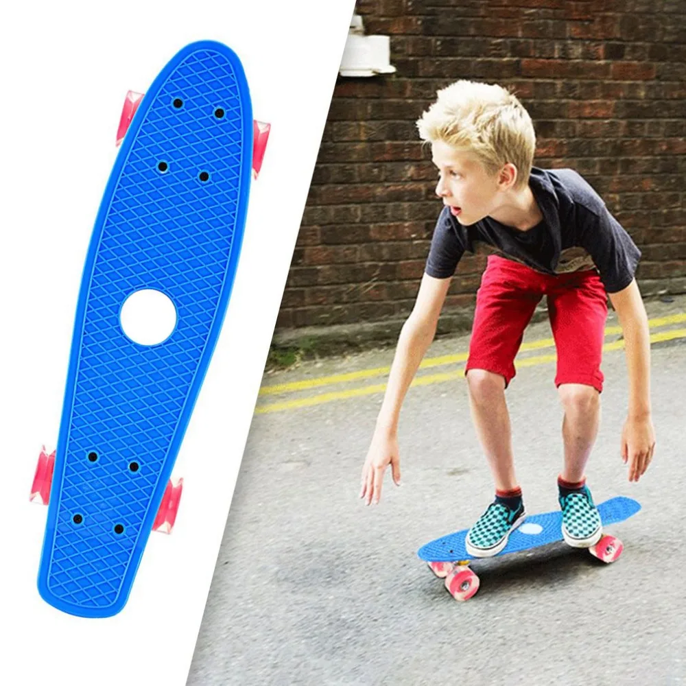OUTAD 2018 NEW Mini Portable Plastic Skate Board Four Wheels Fish