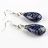 Sodalite Water Drop Dangle Hook Earrings Silver-color Point Crystal Healing Chakra Reiki Free Pouch ► Photo 3/3