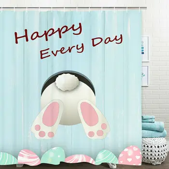 

Lovely Rabbit Type Shower Curtain Waterproof Shower Curtain Bathroom Decorate