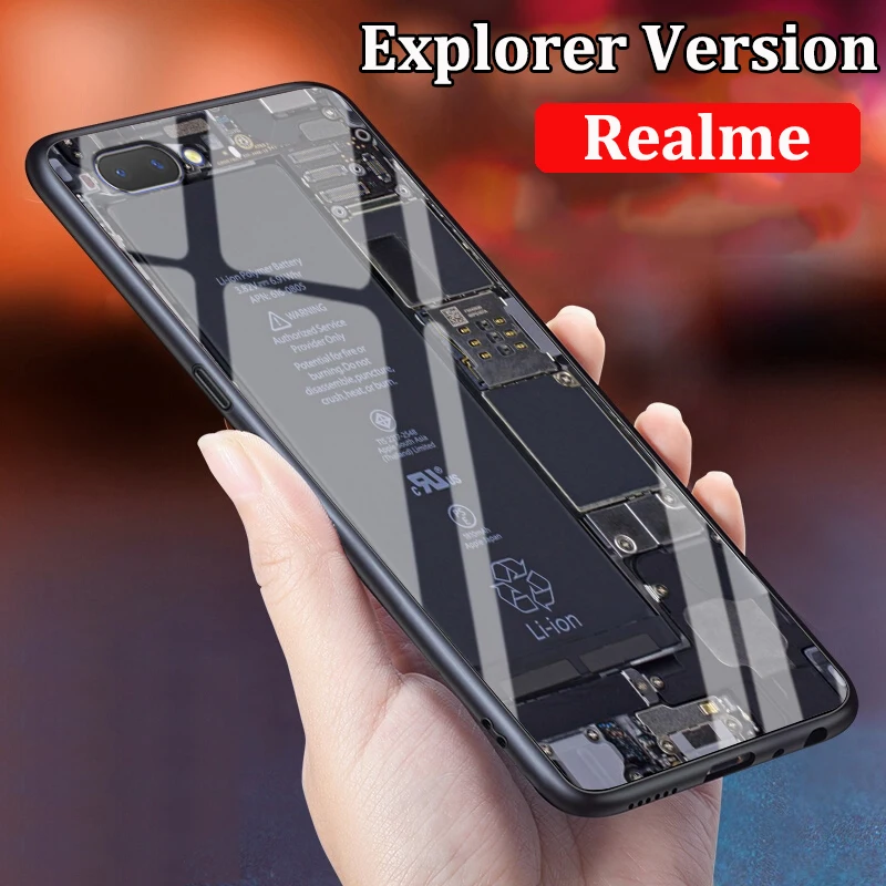 Чехол GFAITH для Realme C2 чехол Explorer Design телефона из закаленного стекла C1 s