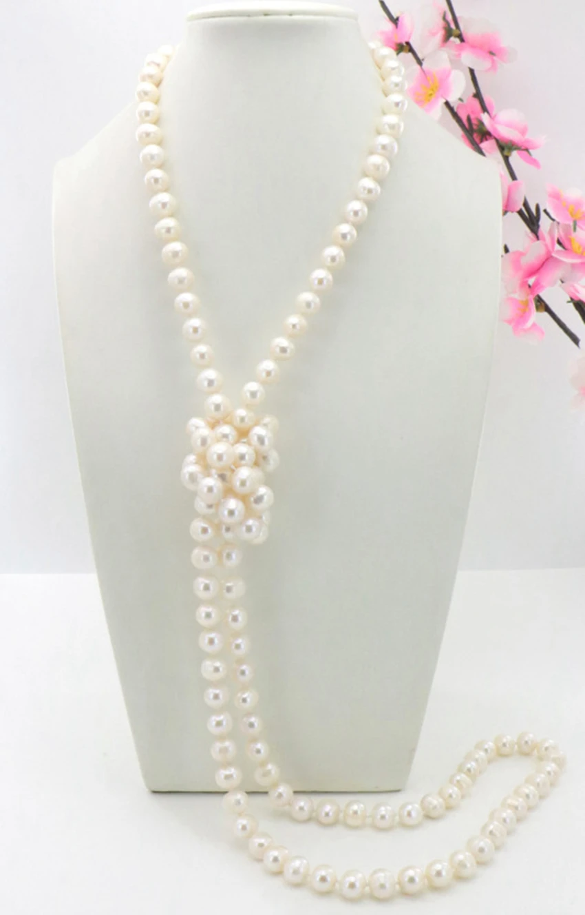 10-11 natural white pearl necklaces (11)