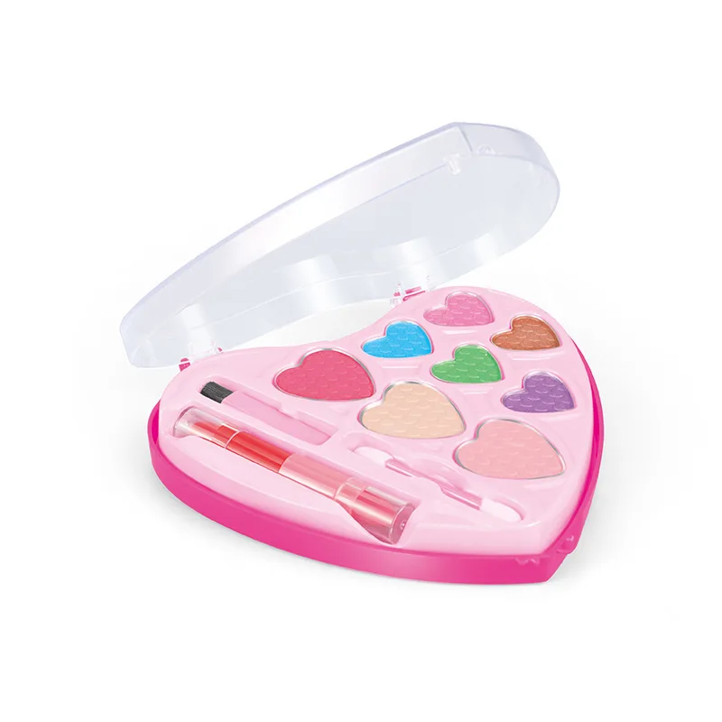 

Pretend Play Girl Toys Make Up Princess Cosmetics Toys Lipstick Eye Shadow Set Decorations Heart-shaped Boxed Girl Toys for Kids
