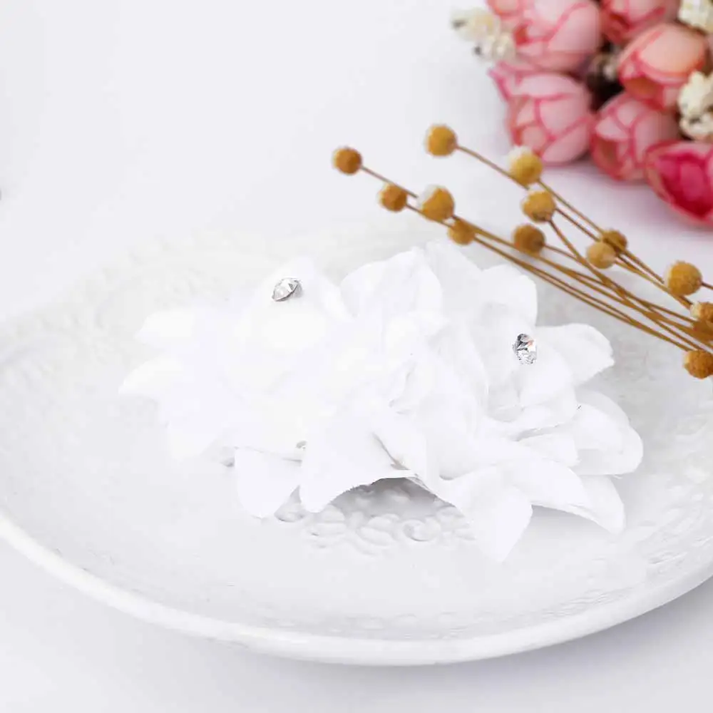 TOMTOSH new cloth flower hair clip water drill flower flower girl dance hair ornament bride wedding rose headdress