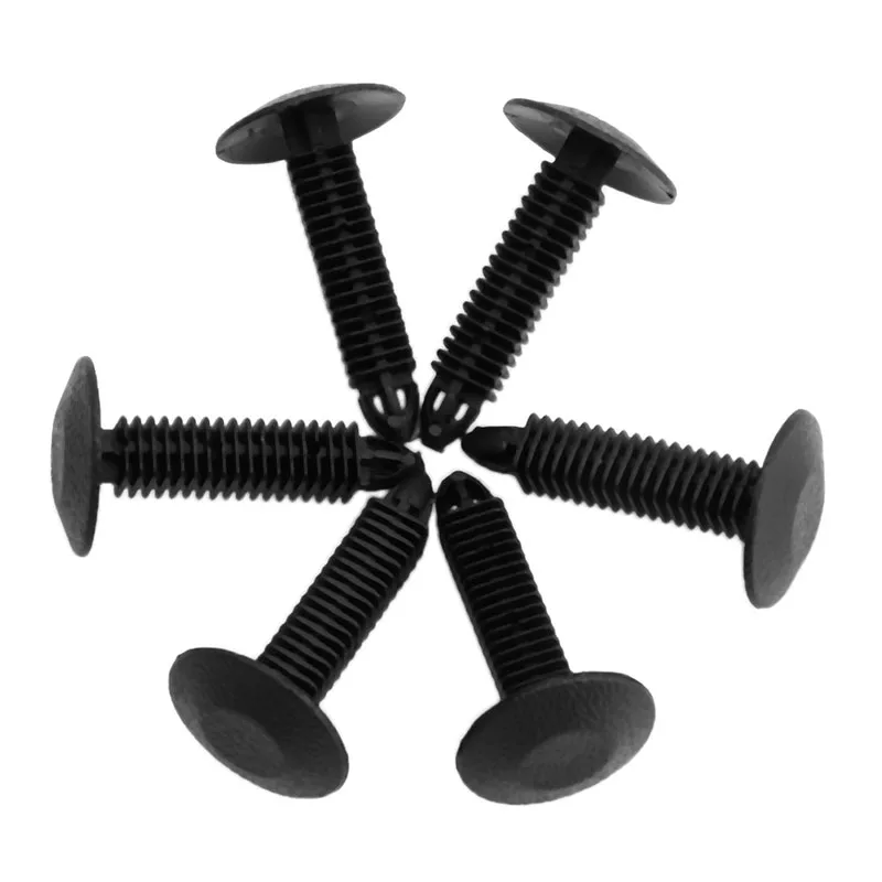 Buy 20Ps 7mm Hole Plastic Rivets Fastener Push Clips Black for Car Auto Fender