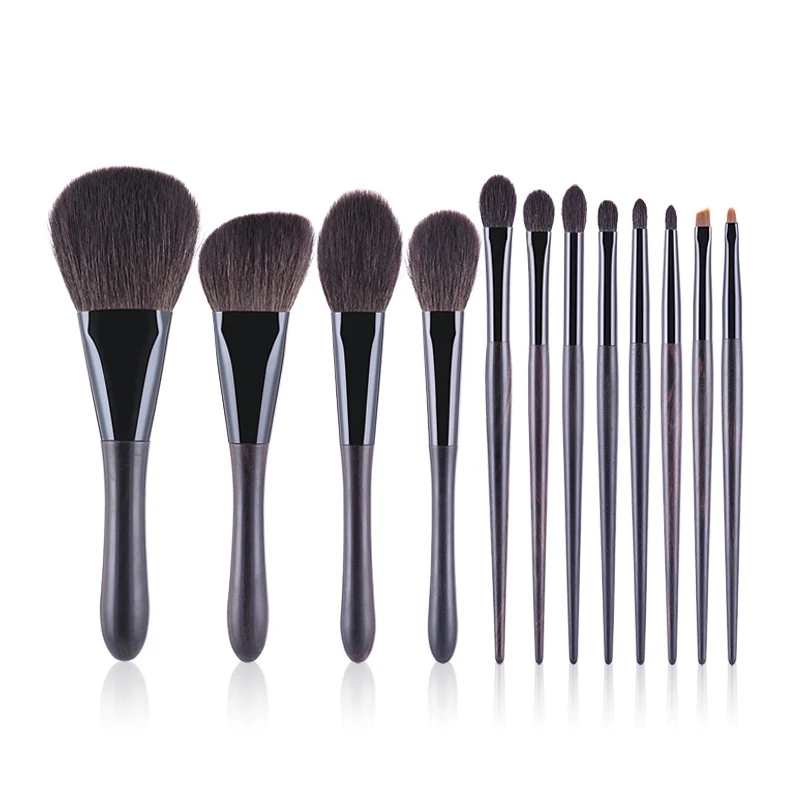 

New black coal ball white spike wool 12 makeup brush loose powder eye shadow brush beauty tools Maquiagem
