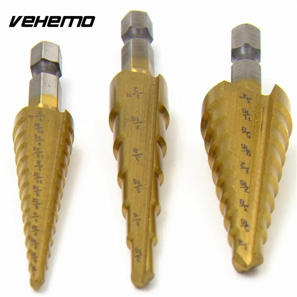 3 шт. ступенчатое сверло Unibit titanium Industrial Reamer Inner triangle Head Kit