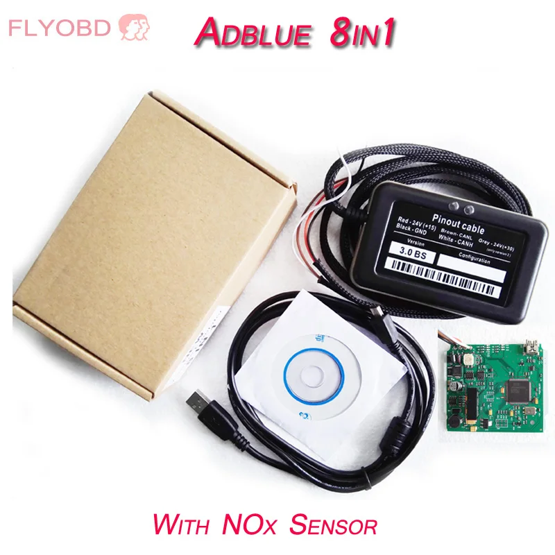 Последним Adblue 8in1 Грузовик Adblue Эмулятор 8 в 1 adblue 8 в 1 с датчика NOx 3,0 программирующее устройство Adblue Эмулятор