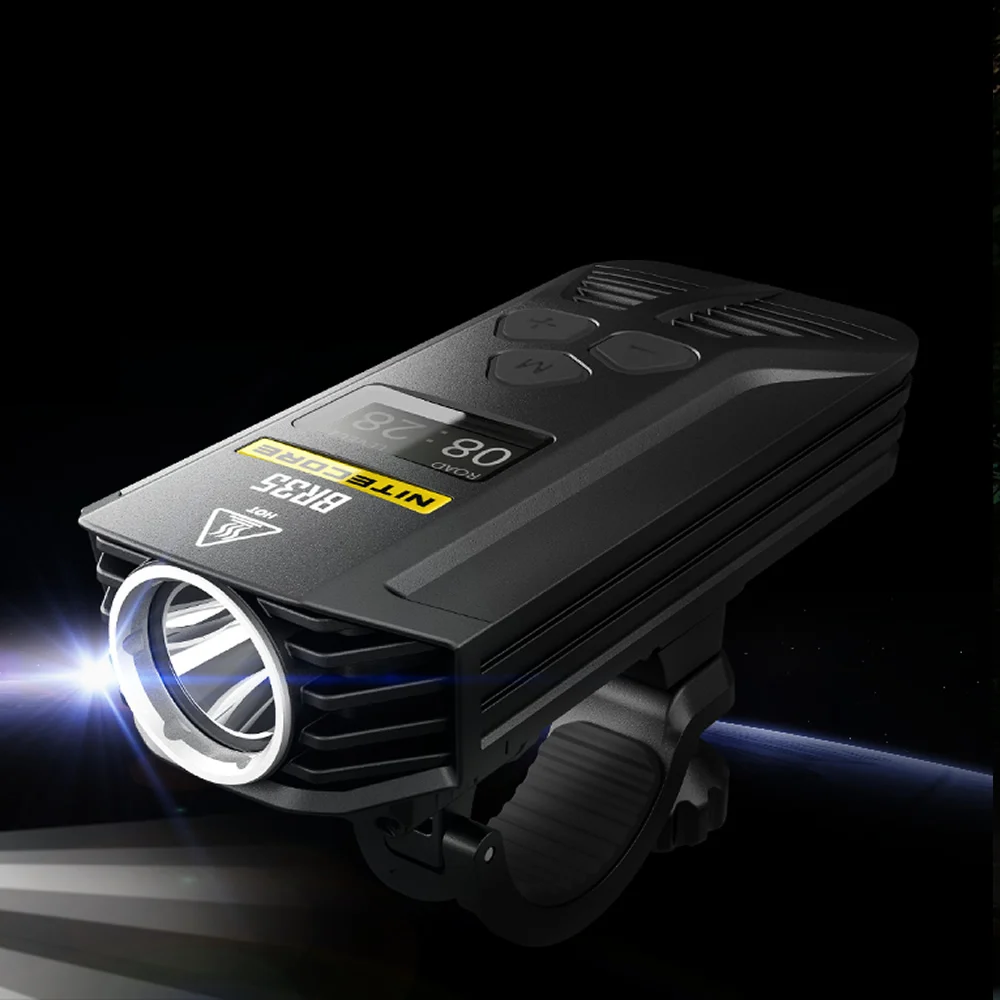 NITECORE BR35 велосипедный светильник с двойным пучком OLED перезаряжаемый велосипедный светильник 2* CREE XM-L2 U2 1800лм со встроенным аккумулятором 6800 мАч