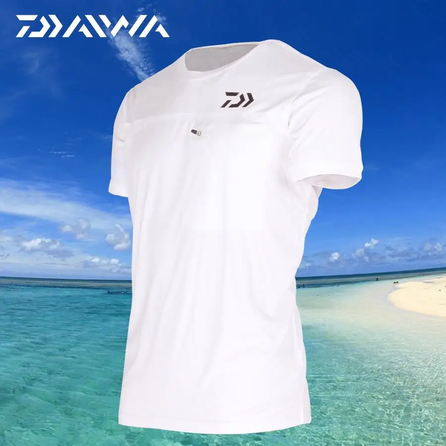 2016 New Style Daiwa DAWA Tshirt 3 Colors Tee Quick Drying UV Fishing Short-sleeve Shirt Breathable Sport T Shirt