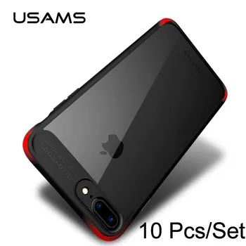 

10Pcs/Lot USAMS Binding Full Protective Back Case For iPhone 7 Back Cover for iPhone 7 Plus Transparent cases for Apple 7 7 Plus