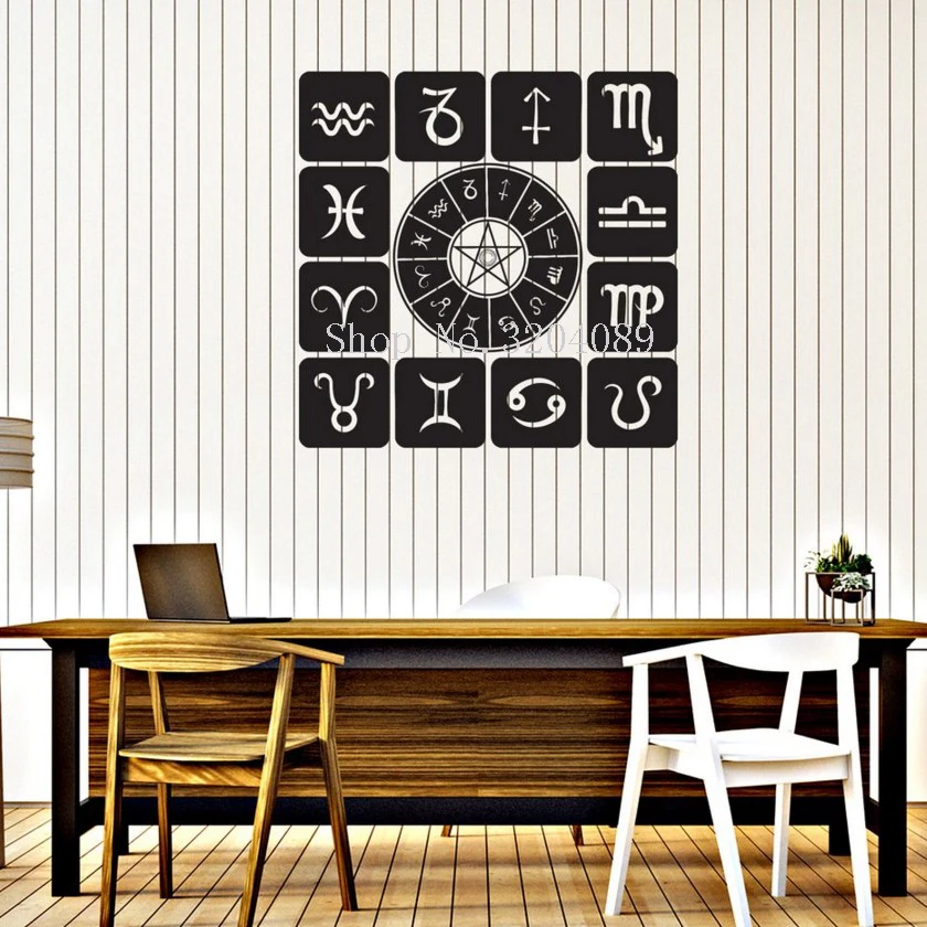 New Vinyl Decal Zodiac Set Icons Astrological Studio Art Design Wall