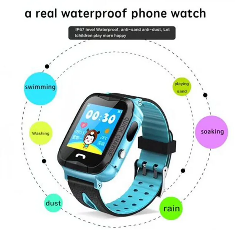 TCunPT водонепроницаемый V6G SmartWatch GPS трекер монитор SOS Вызов с камерой освещение