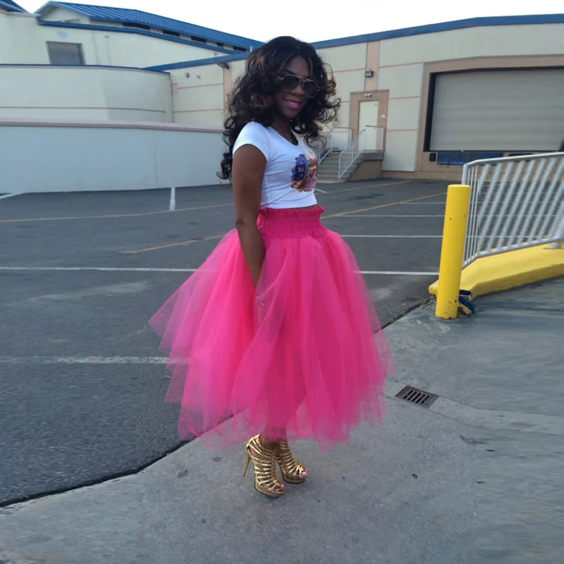 Pink Highwaist Tulle Skirt