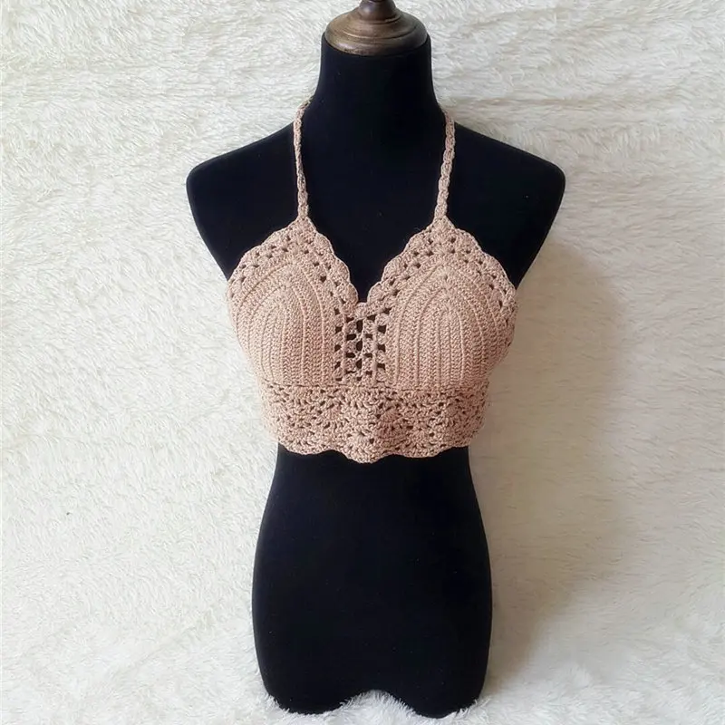 Crochet Bohemian Boho Crop Top  Crochet Lace Halter Crop Tank - Women Lace  Bralette - Aliexpress