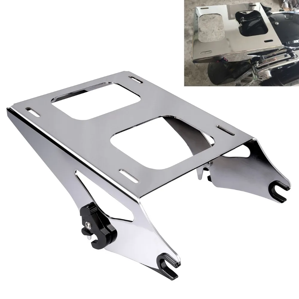 

(Shipping From US) Chrome Detachable Two Up Tour Pak Pack Mounting Rack for Harley Road King