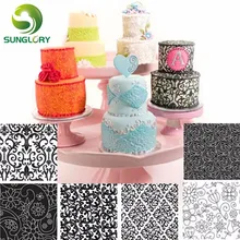 6PCS Floral Texture Sheet Set Sugar Craft Decoration Texture Mat For Cookie Cupcake Fondant Cake Mold Baking Tools For Cakes bakers ez way dragees silver sugar cake cupcake cookie sprinkles 2mm