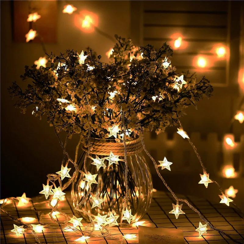 10 м 33 фута 100 светодиодный s Star String Lighting 8 режимов вспышка светодиодный Сказочный гирлянда водонепроницаемый для новогоднего и Рождественского украшения штепсельная вилка европейского стандарта 220 В