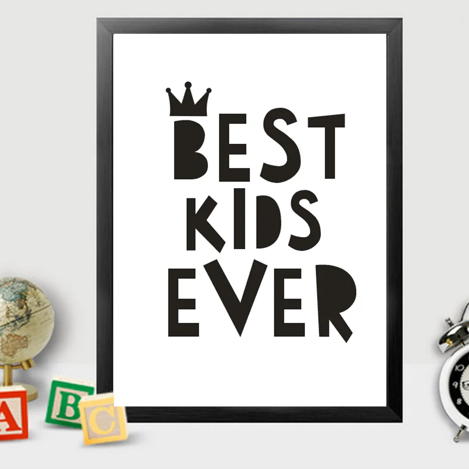 

New Minimalist Best Kids Ever Canvas Paintings Baby Nursery Wall Art Children Rooms Decoration Pictures Home Decor Frameles