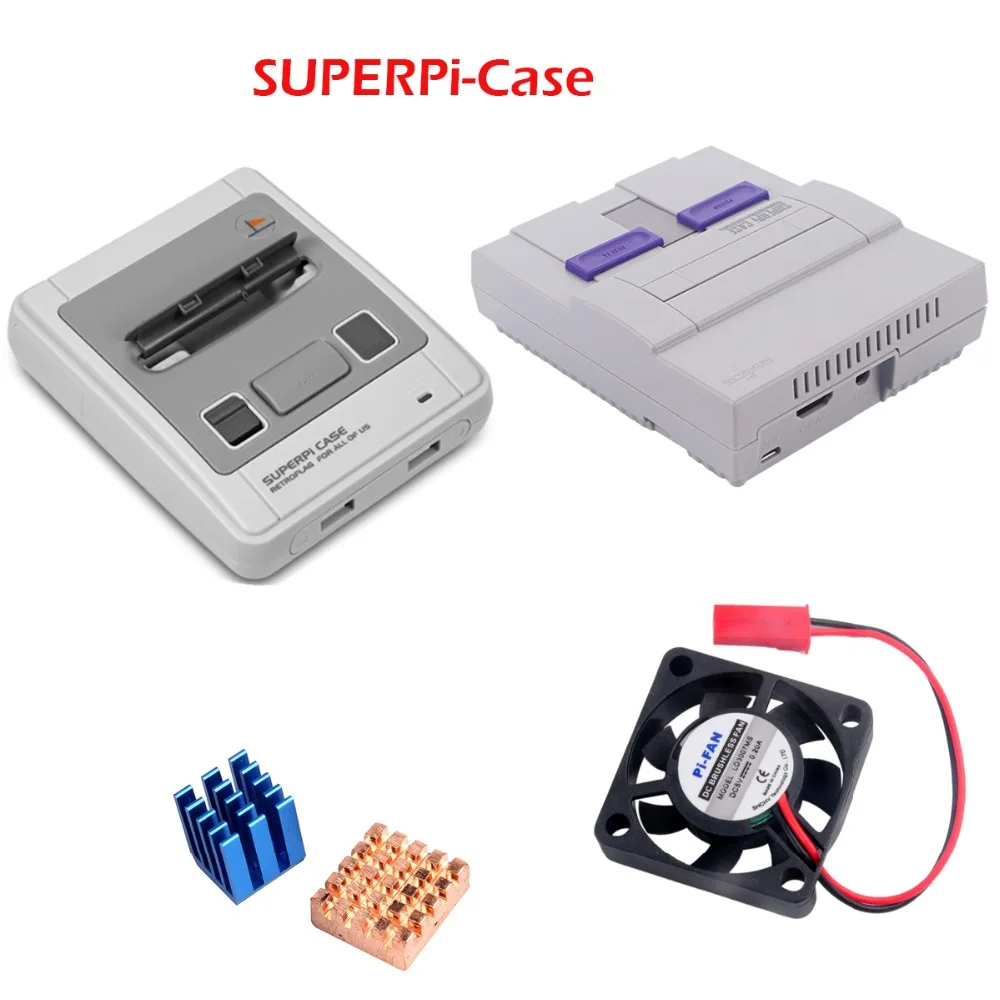 

for Retroflag SUPERPi CASE NESPi RPI Case Enclourse with Functional Power and RESET Buttons for Raspberry Pi 3 Model B+ CASE-J /