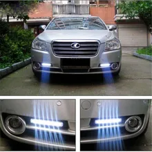 Hot sale 8 LED DRL Daylight Head Lamp Super White 12V DC Car Daytime Running Light 2PCS