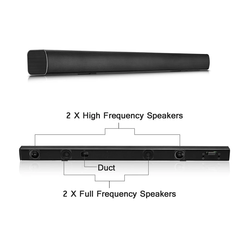HYASIA 40W Bluetooth 4.2 Soundbar TV AUX Coaxial TF Wireless Sound bar Bluetooth Speaker TV Home Theater Sound System Parlantes