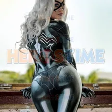Самый популярный женский костюм с симбиотом черного кота; новейший костюм для Хэллоуина; Костюм Супергероя человека-паука; костюм для взрослых и детей;