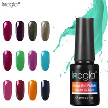 Inagla чистый классический цвет серии Гель-лак для ногтей 79 цветов 15 мл жемчужный замачиваемый УФ светодиодный лак для ногтей