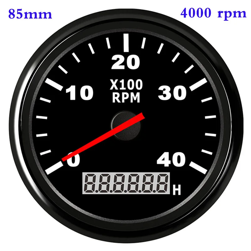 8K лодка Тахометр морской тахометр Калибр ЖК-часы 12 В/24 В 8000 об/мин 85 мм Лодка Тахометр - Цвет: 4000 rpm