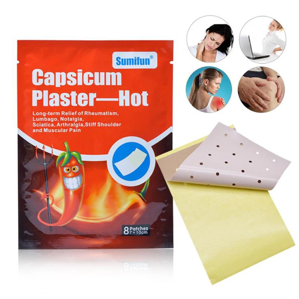 8Pcs/Set Chilli Pain Patches Chinese Medical Hot Capsicum Plaster For
